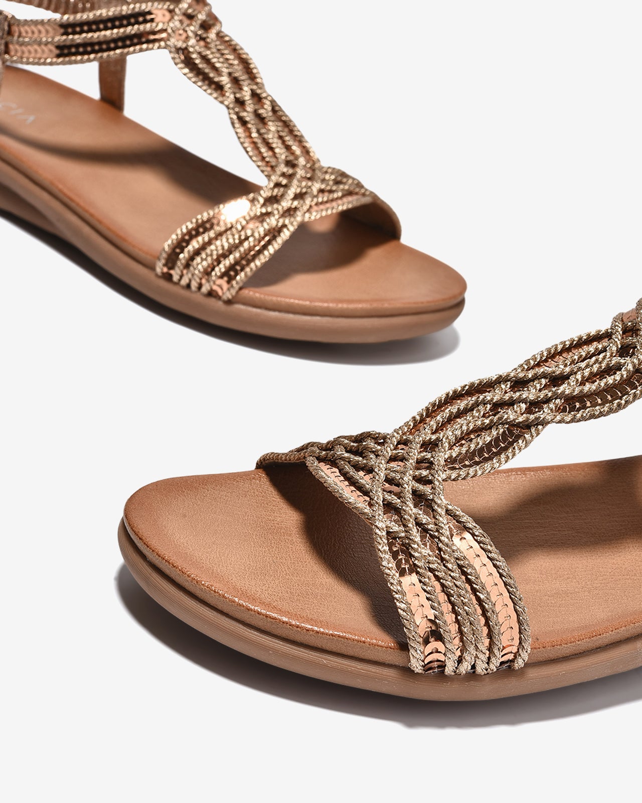Sandal Nữ Zucia Quai T-Strap Ánh Kim-SHLO3Hồng Color1