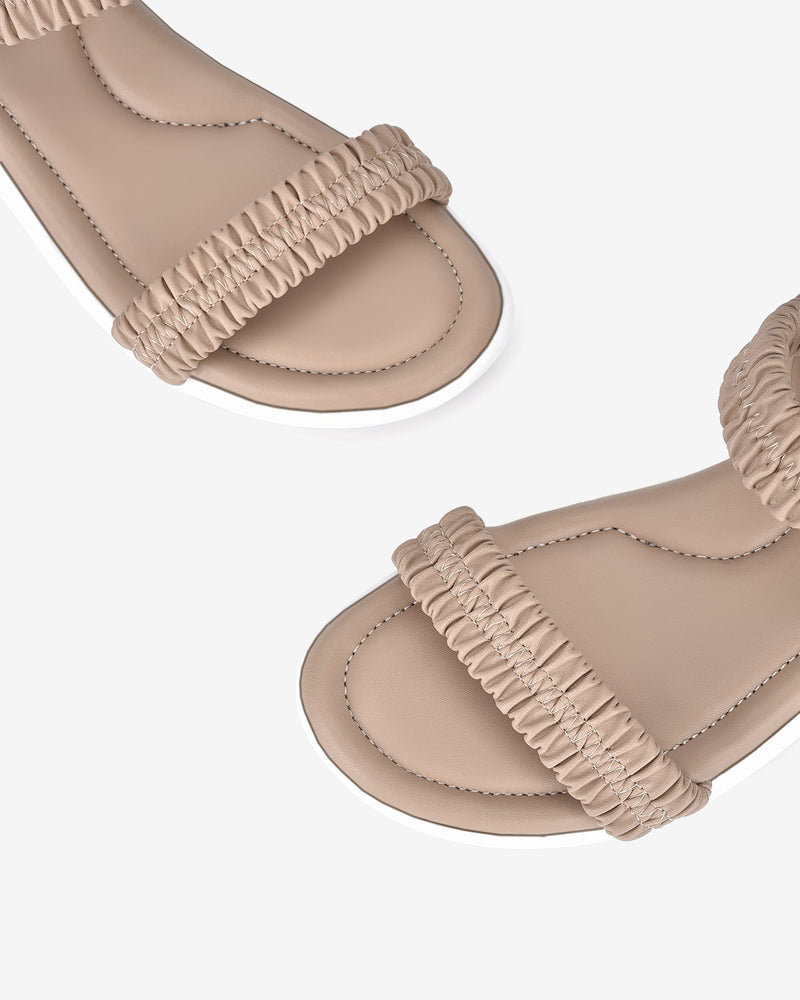Giày Sandal Đế Bằng Zucia Quai Nhún Co Dãn-SRX57Cafe Color2