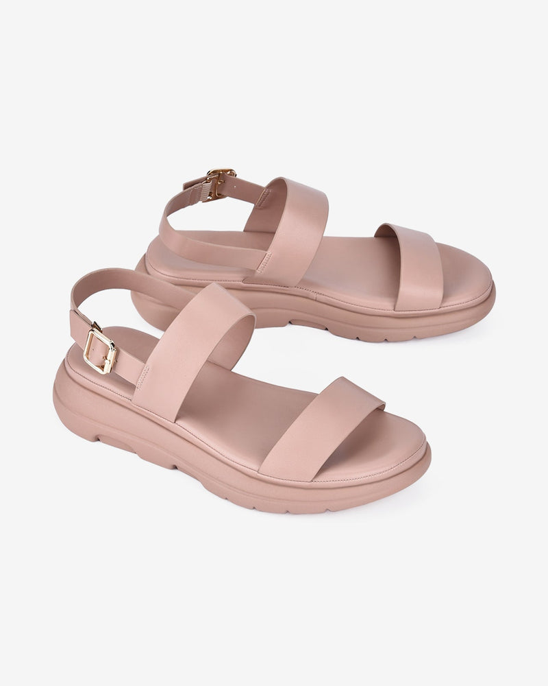 Giày Sandal Nữ Zucia Đế Bằng Quai Ngang Trơn-SRX66-Hồng Color2
