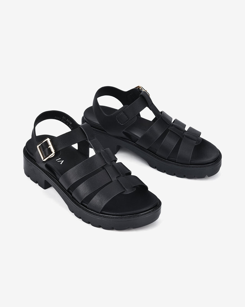 Giày Sandal Zucia Khóa Cài Quai Bảng To-SRX78Đen Color1