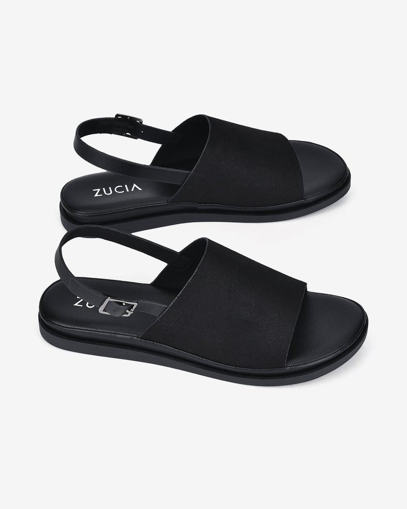 Giày Sandal Zucia Đế Bằng Quai Nhung-SRX81-Đen Color2