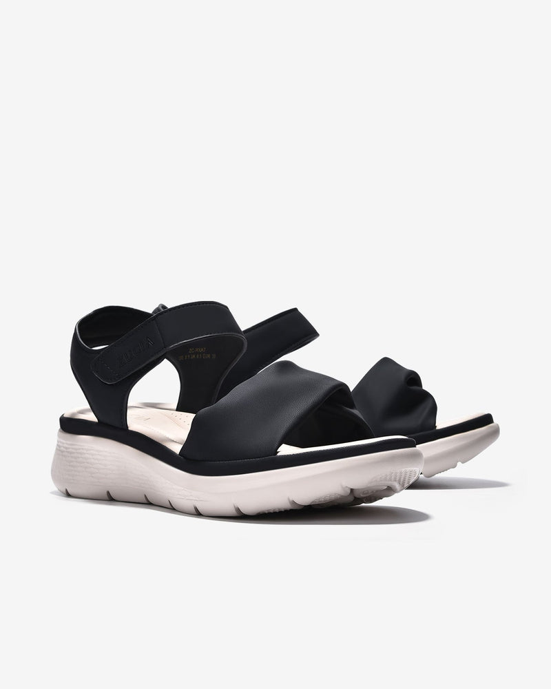 Giày Sandal Zucia Quai Trơn Xoắn Cách Điệu-SRXA7-Đen Color2