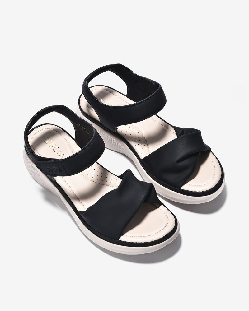 Giày Sandal Zucia Quai Trơn Xoắn Cách Điệu-SRXA7-Đen Color2