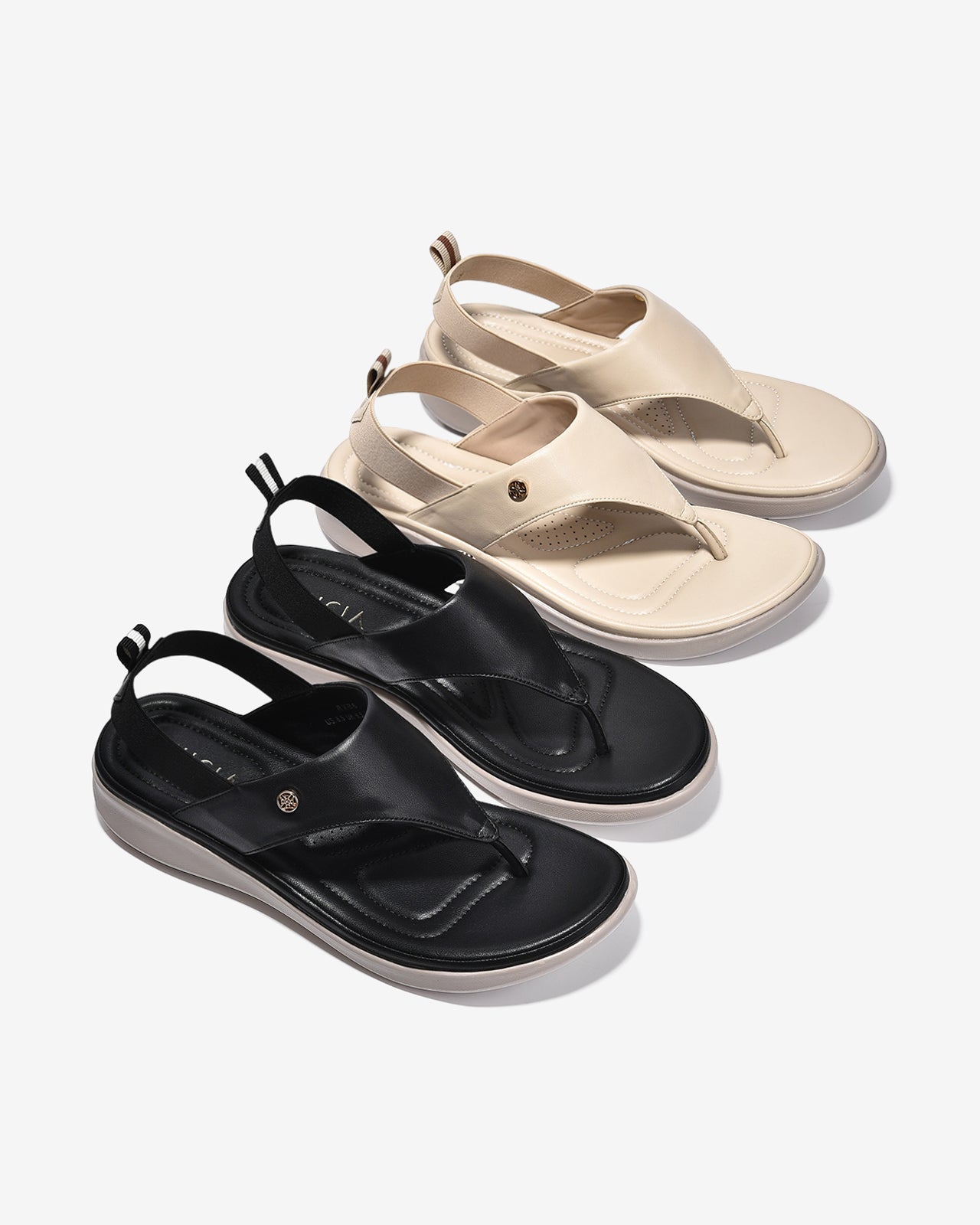 Giày Sandal Kẹp Nữ Zucia Quai Bảng Lớn Đính Logo-SRXB6-Đen Color1