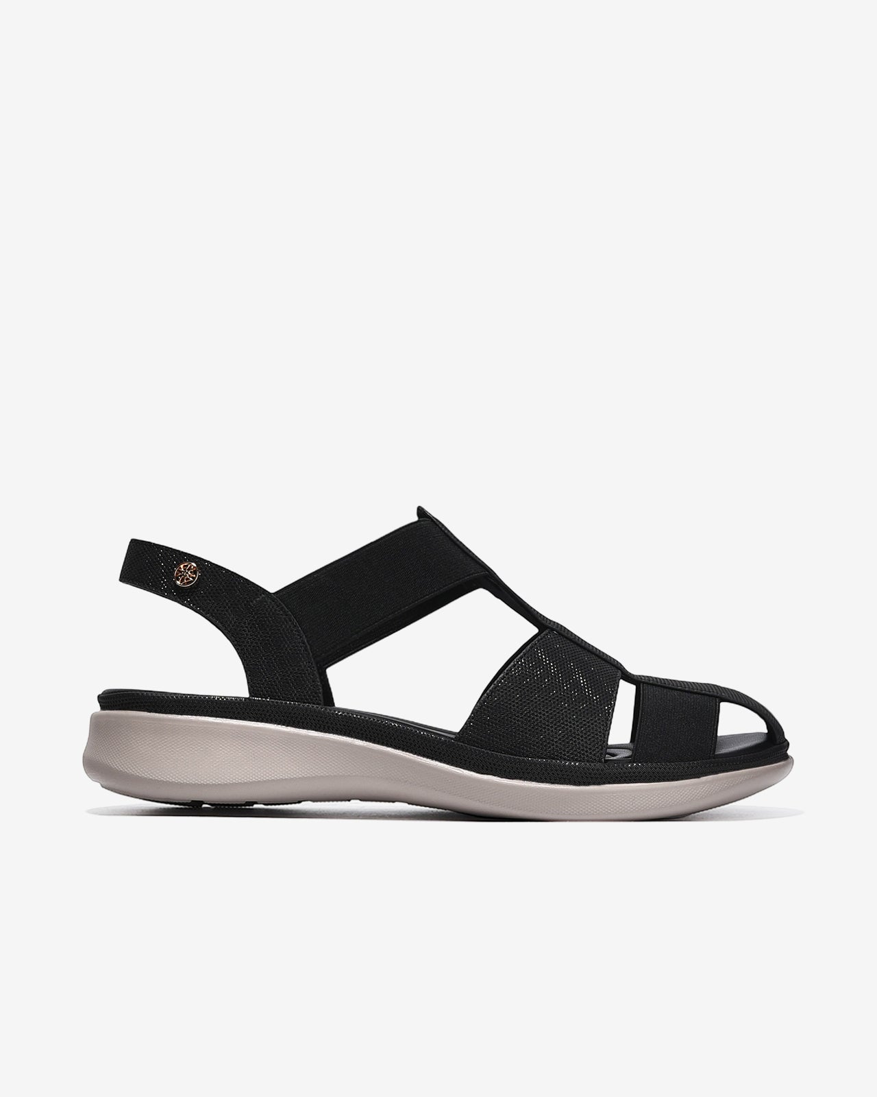 Giày Sandal Rọ Nữ Zucia Quai Dập Vân Nhám Bắt Sáng-SRXB8-Đen Color1First