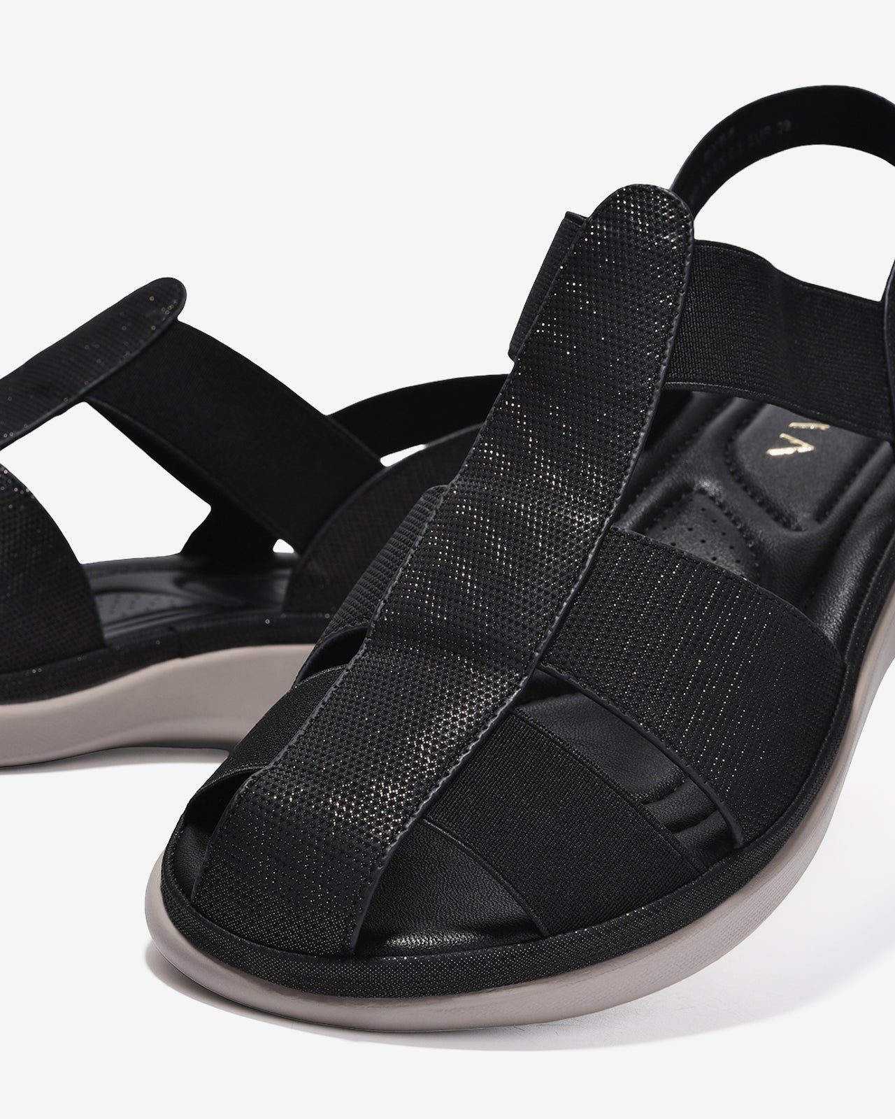 Giày Sandal Rọ Nữ Zucia Quai Dập Vân Nhám Bắt Sáng-SRXB8-Đen Color1