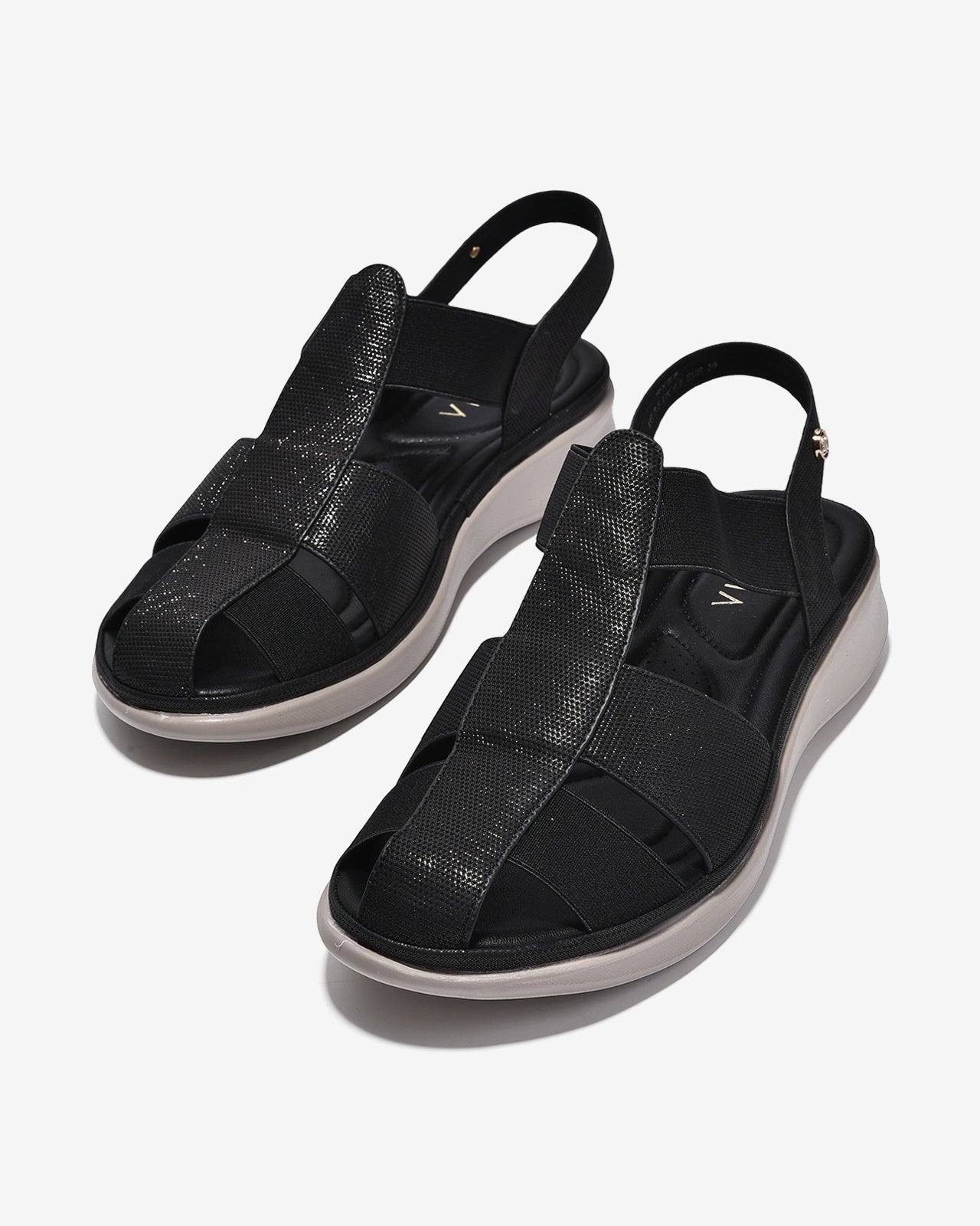 Giày Sandal Rọ Nữ Zucia Quai Dập Vân Nhám Bắt Sáng-SRXB8-Đen Color1