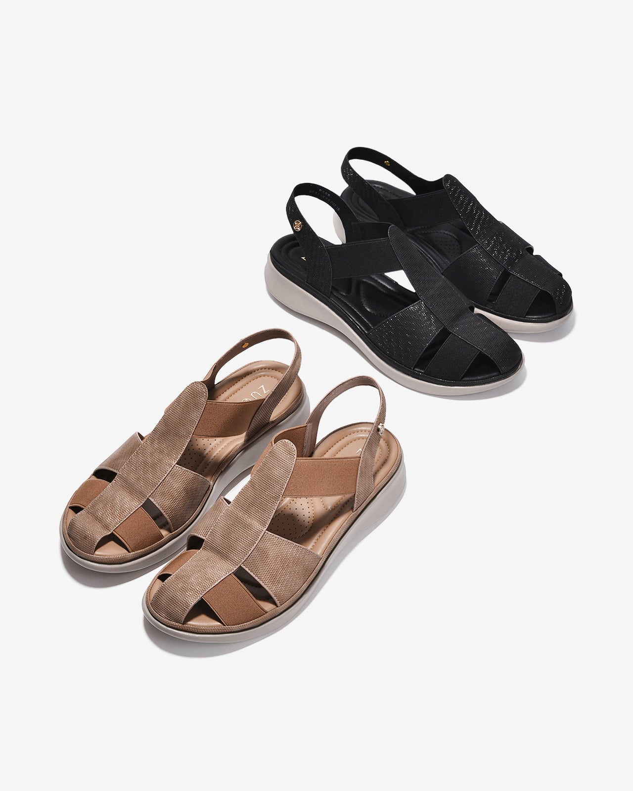 Giày Sandal Rọ Nữ Zucia Quai Dập Vân Nhám Bắt Sáng-SRXB8-Đen Color1