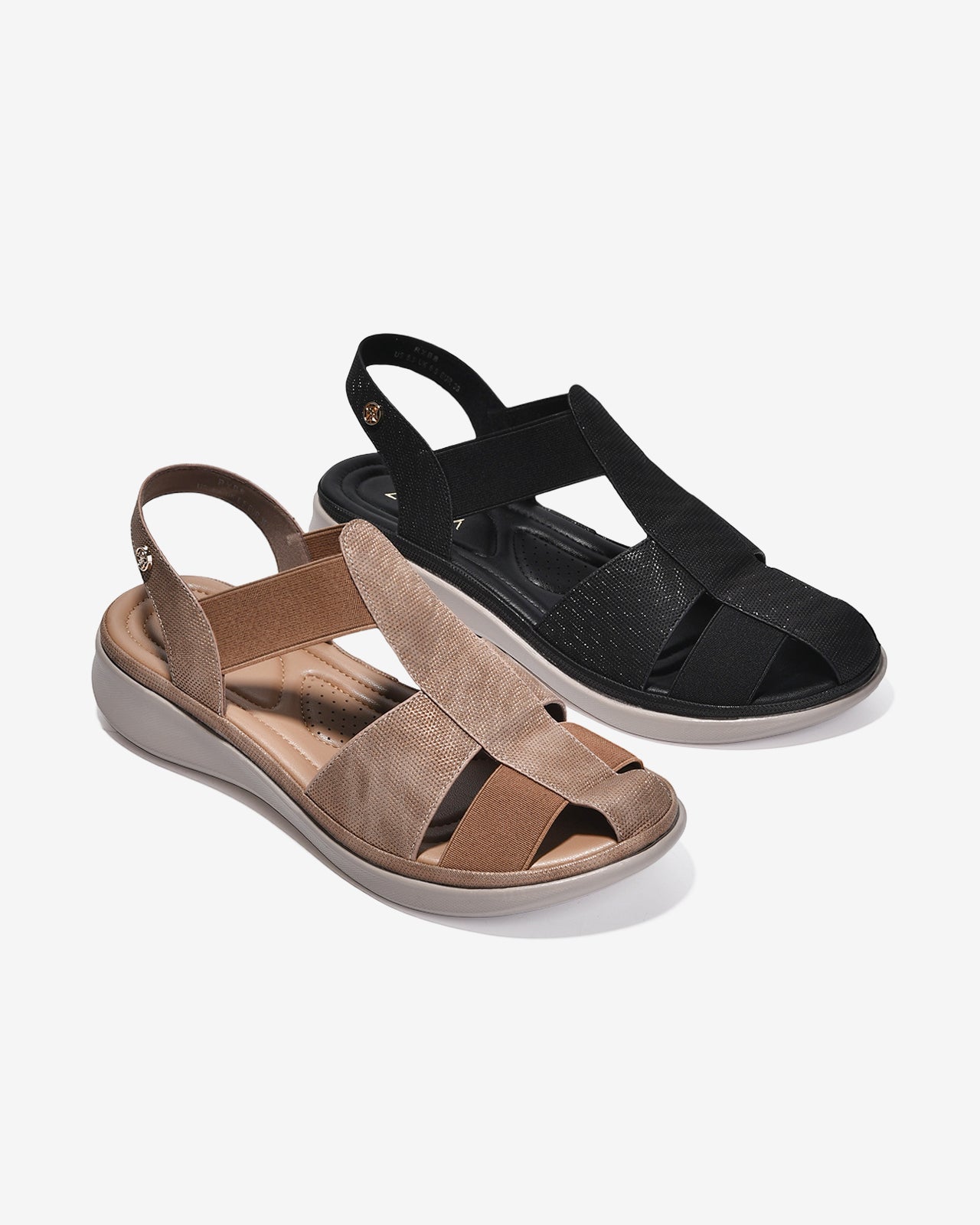 Giày Sandal Rọ Nữ Zucia Quai Dập Vân Bắt Sáng-SRXB8-Nâu Color1