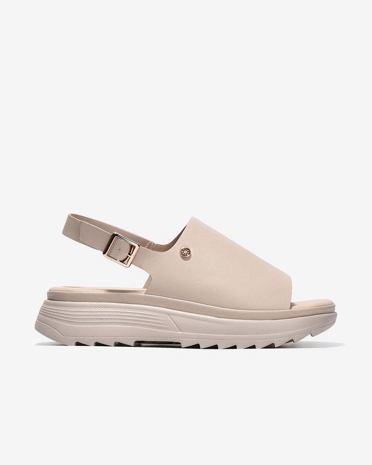 Giày Sandal Nữ Zucia Đế Bằng Quai Bảng Lớn-SRXB9-Kem Color1First