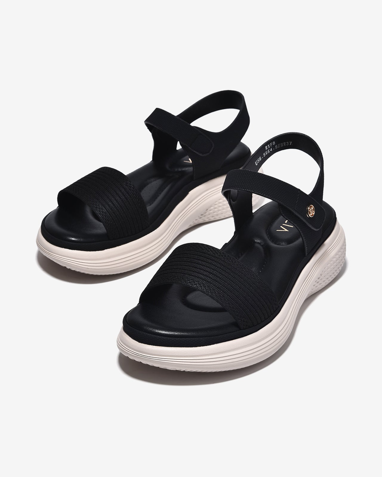 Sandal Nữ Zucia Đế Bằng 5cm Êm Mềm Vững Vàng-SRXF8Đen Color1