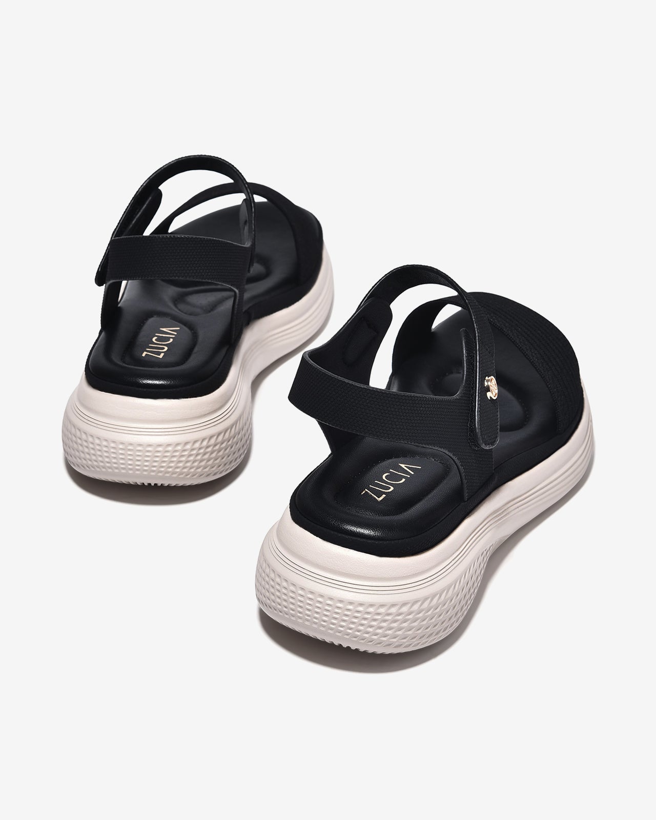 Sandal Nữ Zucia Đế Bằng 5cm Êm Mềm Vững Vàng-SRXF8Đen Color1