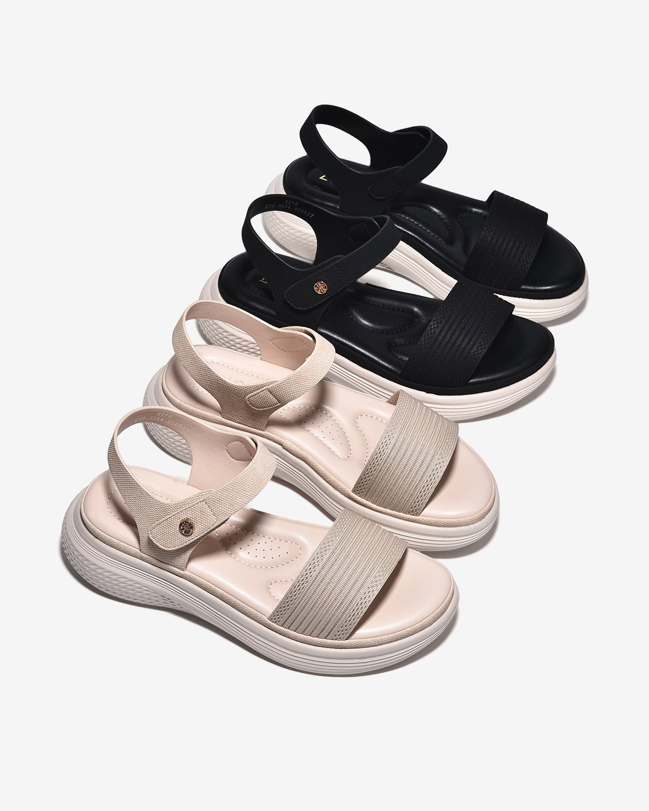 Sandal Nữ Zucia Đế Bằng 5cm Êm Mềm Vững Vàng-SRXF8Đen Color1