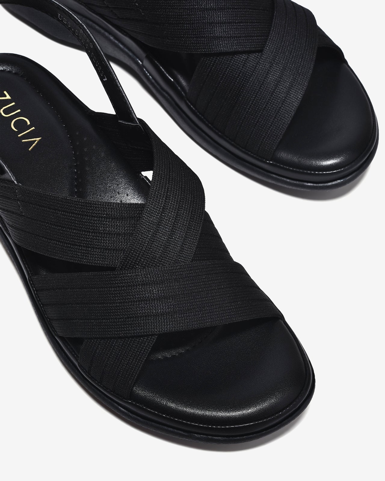 Sandal Nữ Zucia Đế Bằng Mềm 3cm Quai Đan-SRXF9Đen Color1