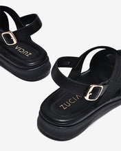 Sandal Nữ Zucia Đế Bằng Mềm 3cm Quai Đan-SRXF9Đen Color1