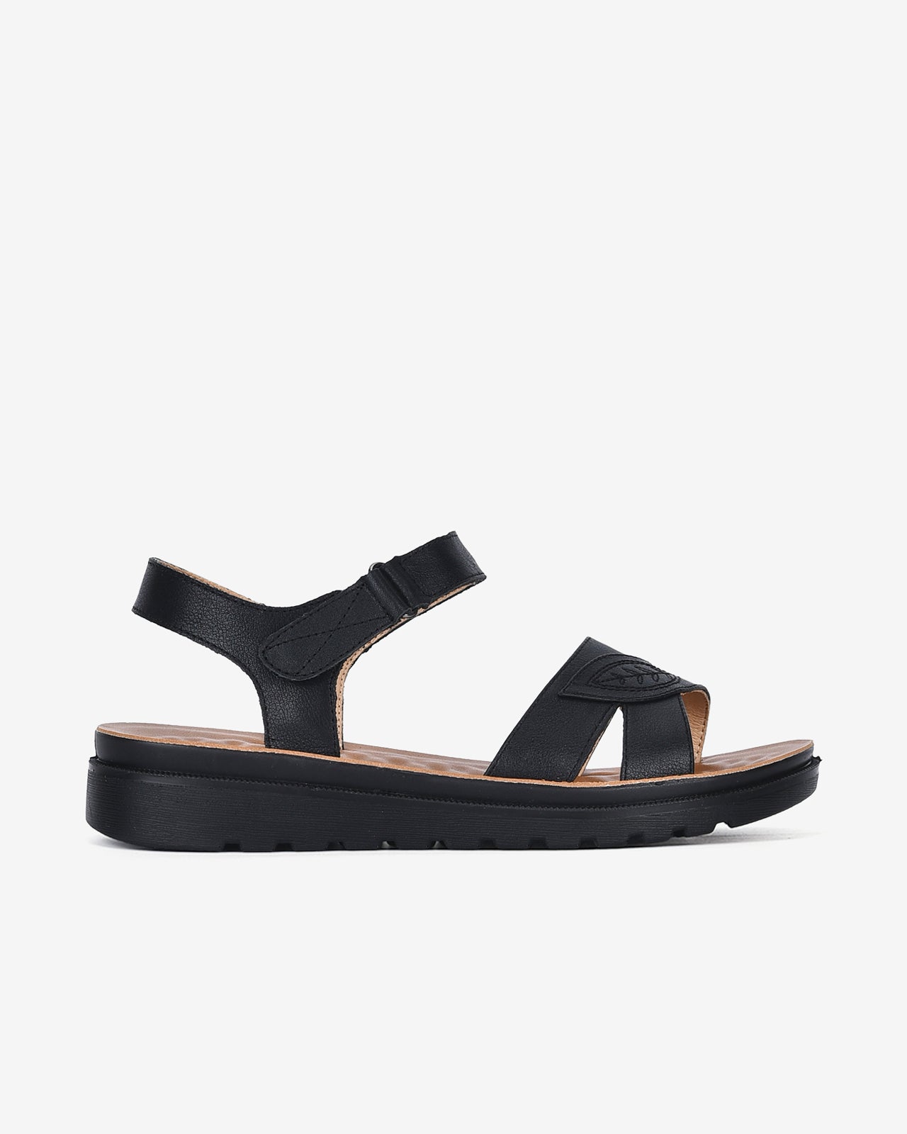 Giày Sandal Zuciani Họa Tiết Chiếc Lá-SCF51Đen Color2First