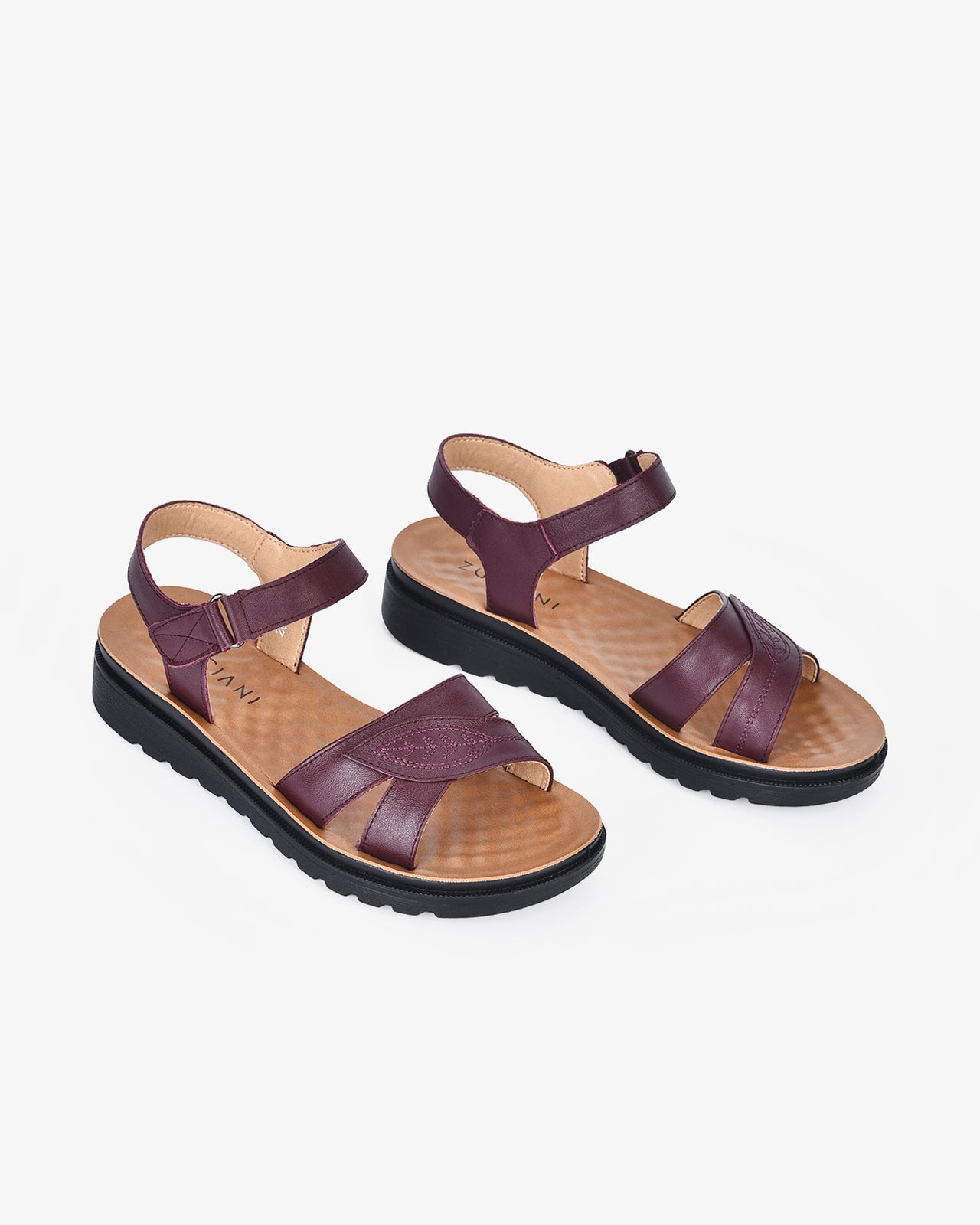 Giày Sandal Zuciani Họa Tiết Chiếc Lá-SCF51Đỏ Color1