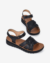 Giày Sandal Zuciani Da Mềm Khóa Dán-SCF53Đen Color1