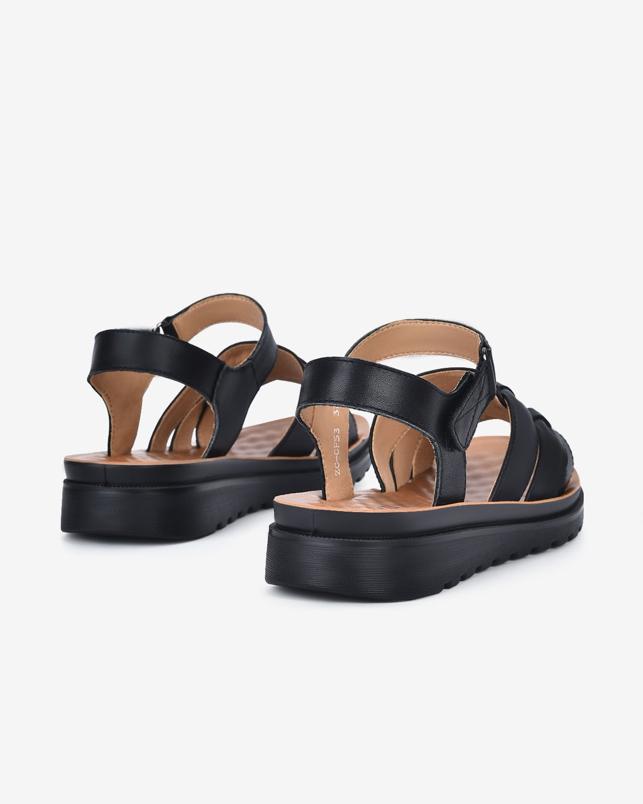 Giày Sandal Zuciani Da Mềm Khóa Dán-SCF53Đen Color1