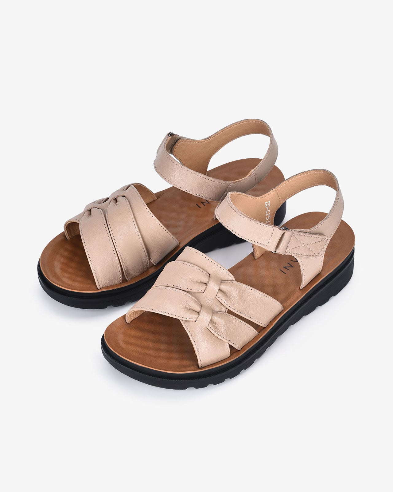 Giày Sandal Zuciani Da Mềm Khóa Dán-SCF53Kem Color2