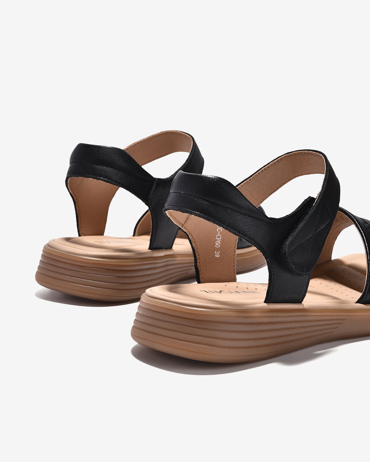 Sandals Nữ Zuciani Quai Ngang Thêu Hoạ Tiết-SCF60-Đen Color1