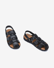 Giày Sandal Rọ Đông Hải Quai Đan 3 Bản Mũi Tròn-S1138Đen Color1