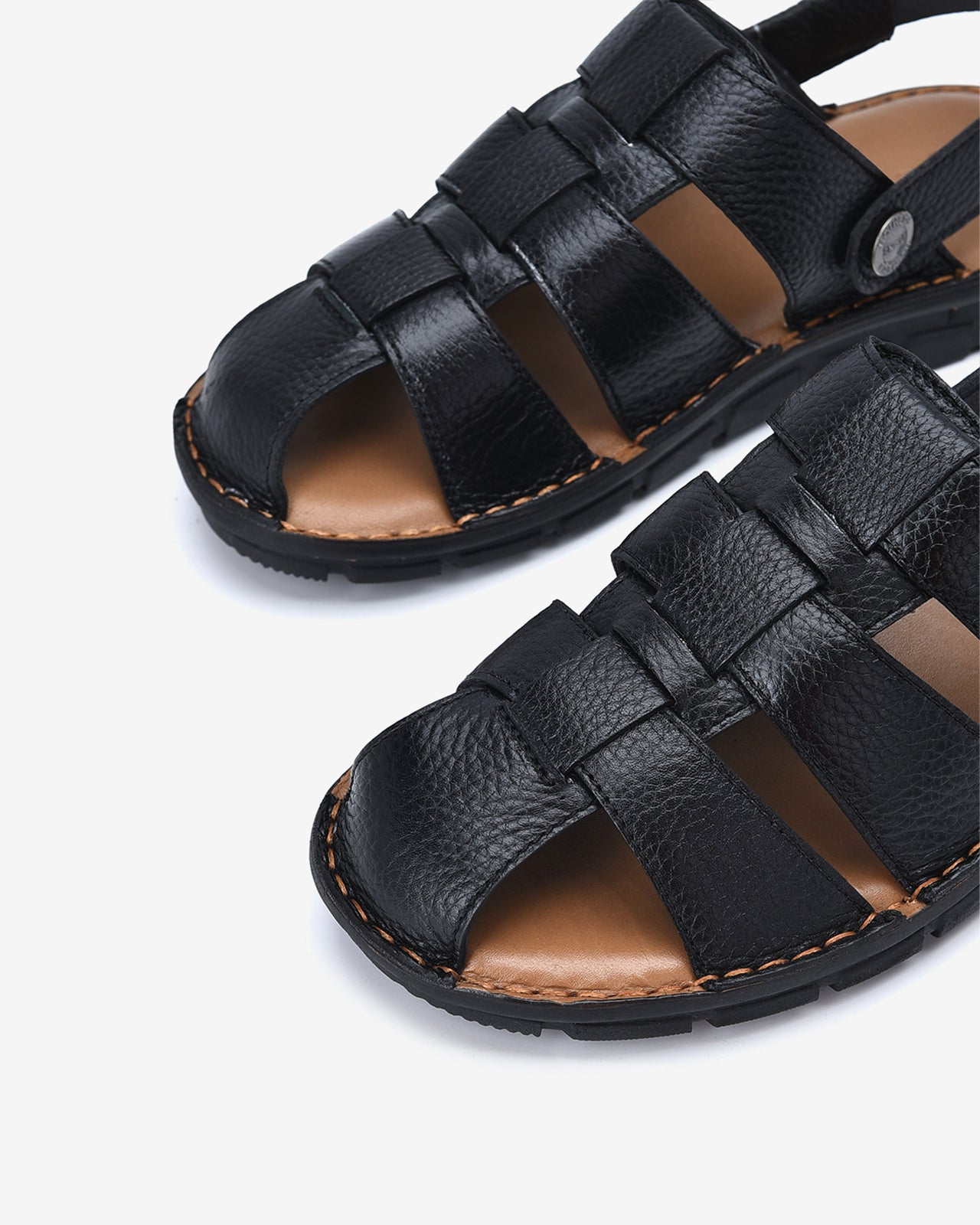 Giày Sandal Rọ Đông Hải Quai Đan 3 Bản Mũi Tròn-S1138Đen Color2