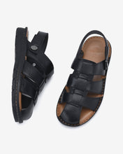 Giày Sandal Rọ Đông Hải Quai Đan 3 Bản Mũi Tròn-S1138Đen Color1