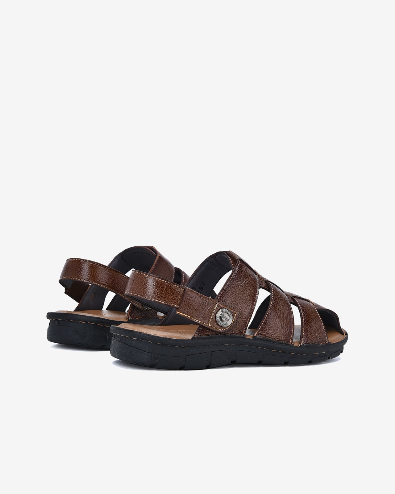 Giày Sandal Rọ Đông Hải Quai Đan 3 Bản Mũi Tròn-S1138Nâu Color1