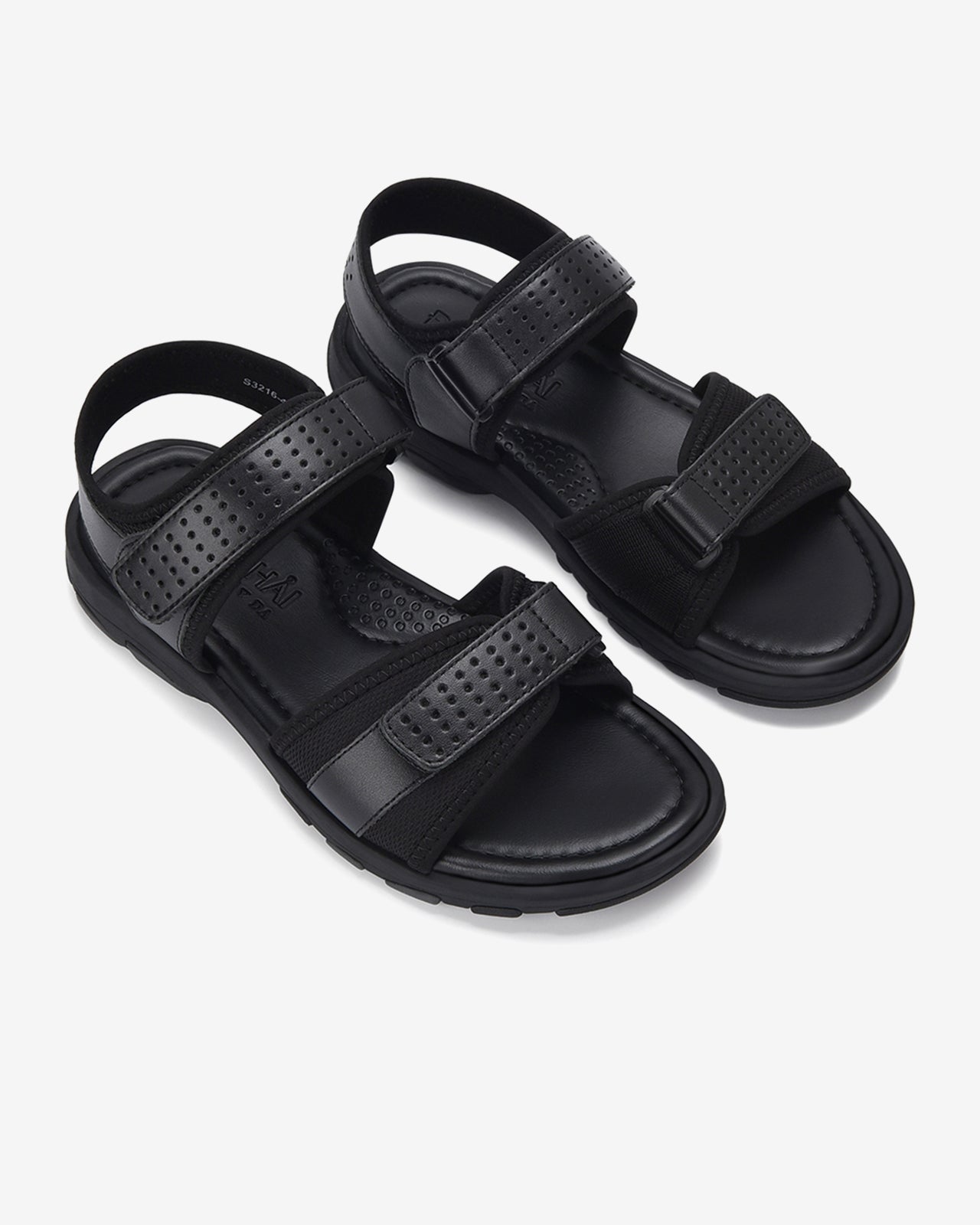 Sandals Nam Quai Hoạ Tiết Lỗ Nhỏ-S3216Đen Color2