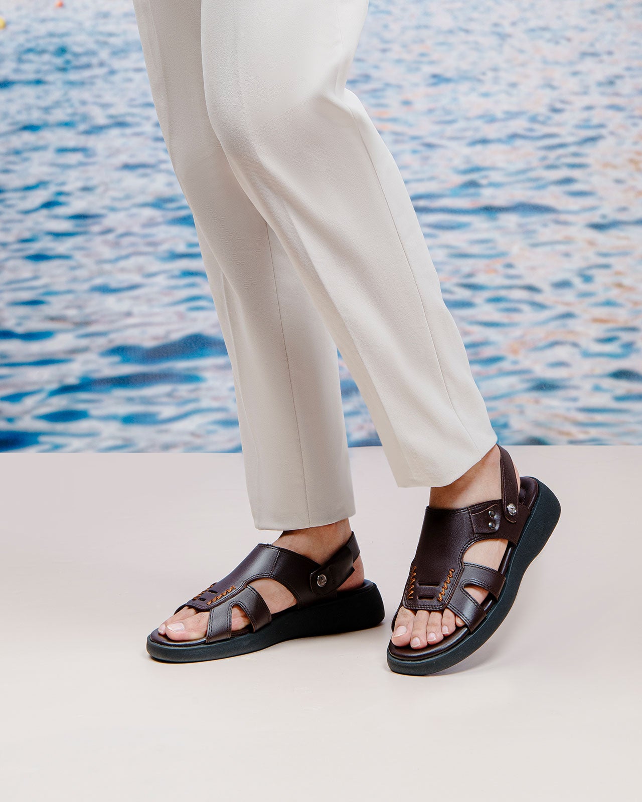 Giày Sandals Đông Hải Quai Ngang Cut-out Thoáng Khí-S3229-Nâu Color1