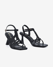 Giày Sandal Cao Gót Đông Hải Quai T-Strap Đan Chéo-S81P2Đen Color1