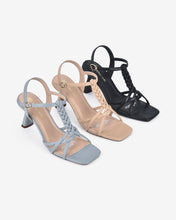 Giày Sandal Cao Gót Đông Hải Quai T-Strap Đan Chéo-S81P2Xanh Color3