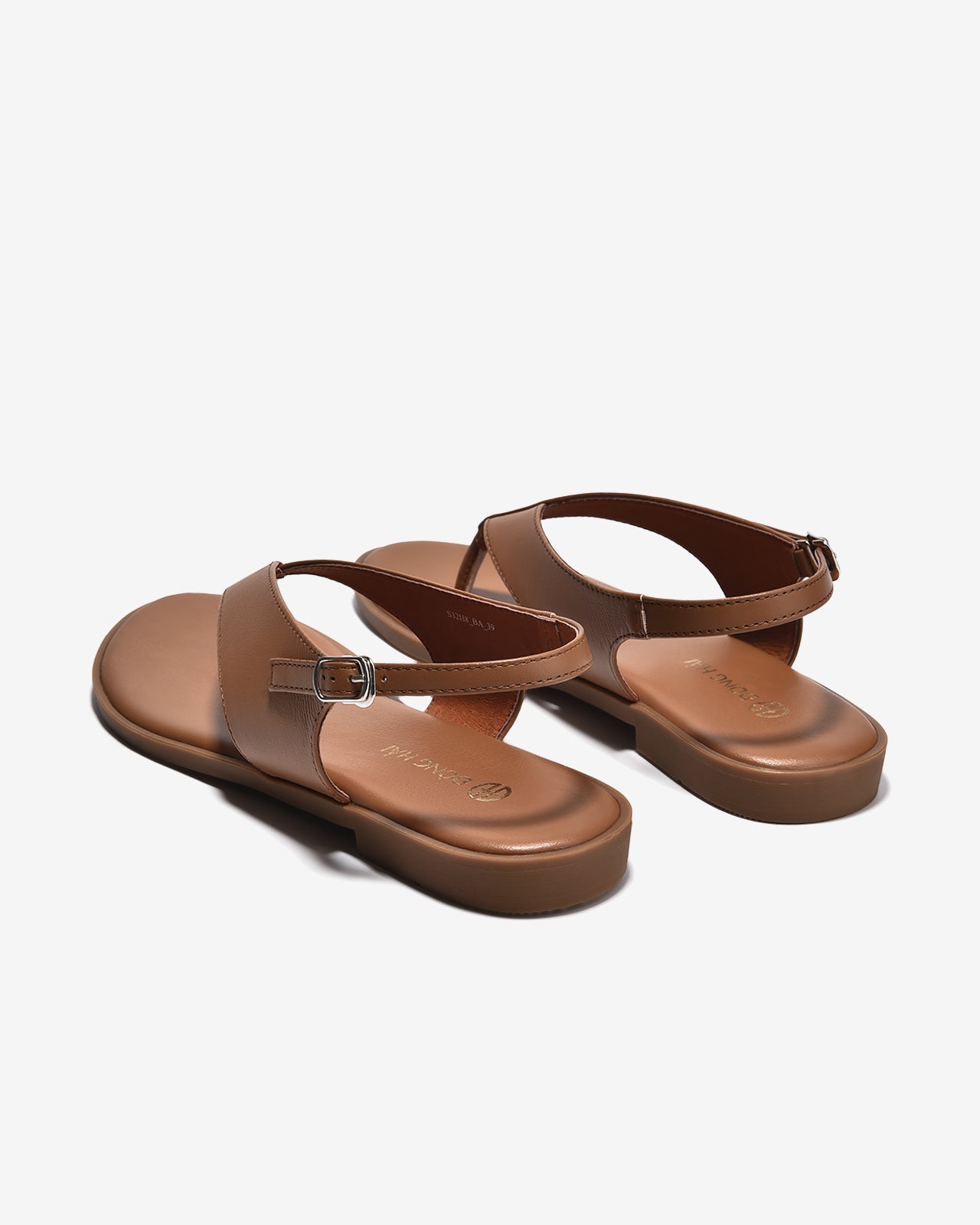 Sandal Kẹp Nữ Đông Hải Trơn Khóa Cài-S32H8-Bò Color1