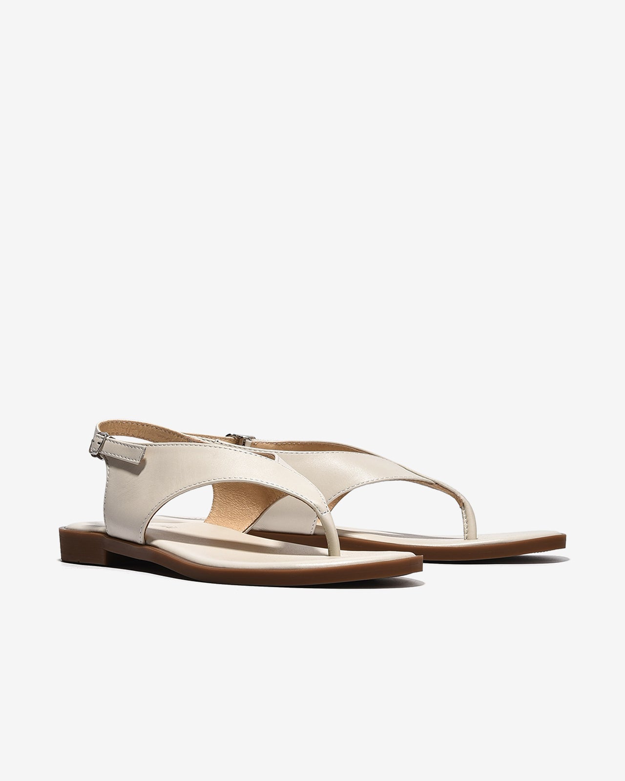 Sandal Kẹp Nữ Đông Hải Trơn Khóa Cài-S32H8Kem Color1