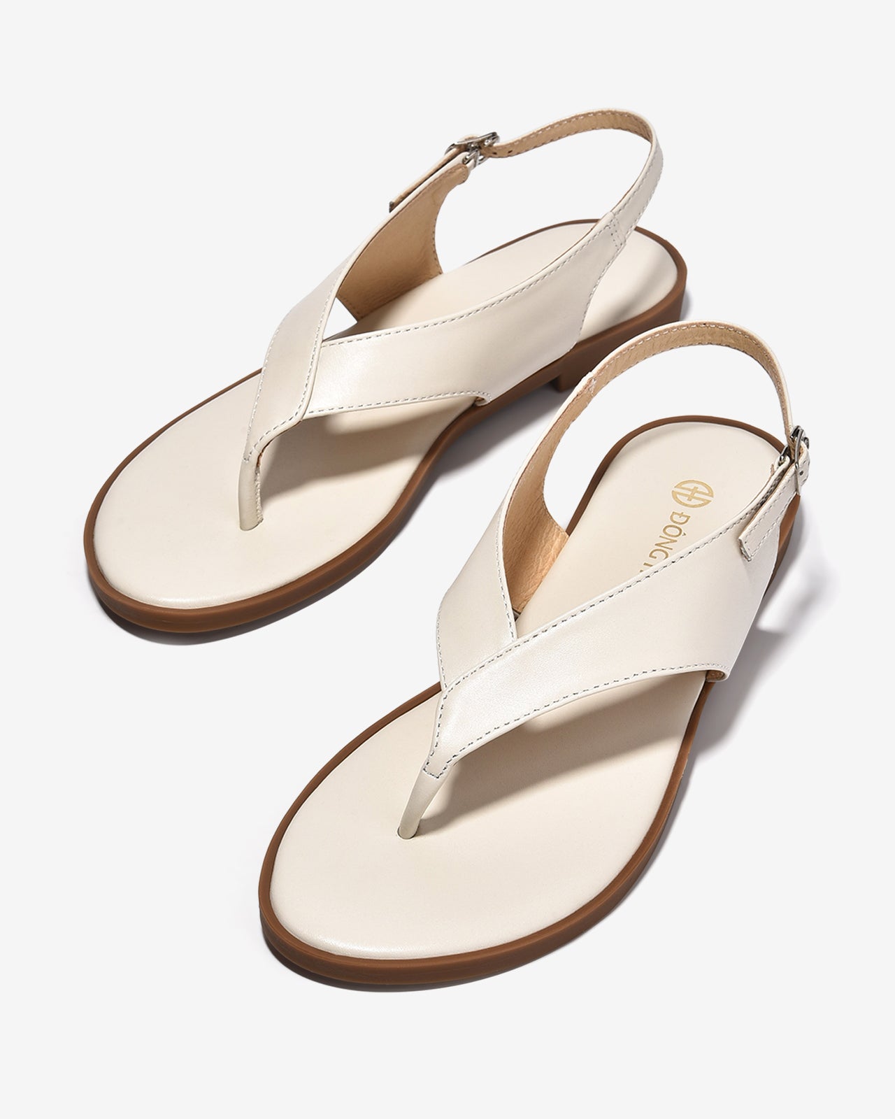 Sandal Kẹp Nữ Đông Hải Trơn Khóa Cài-S32H8Kem Color1