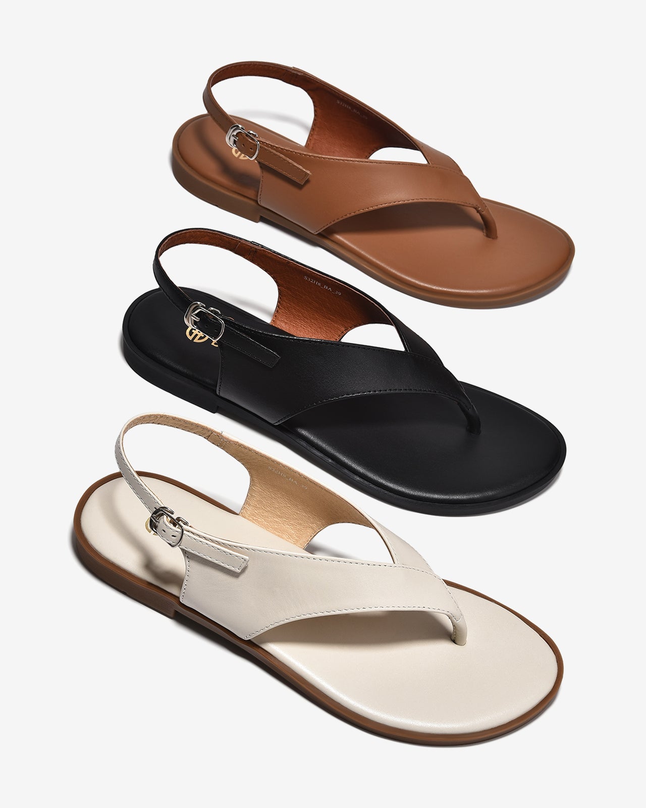 Sandal Kẹp Nữ Đông Hải Trơn Khóa Cài-S32H8Kem Color1