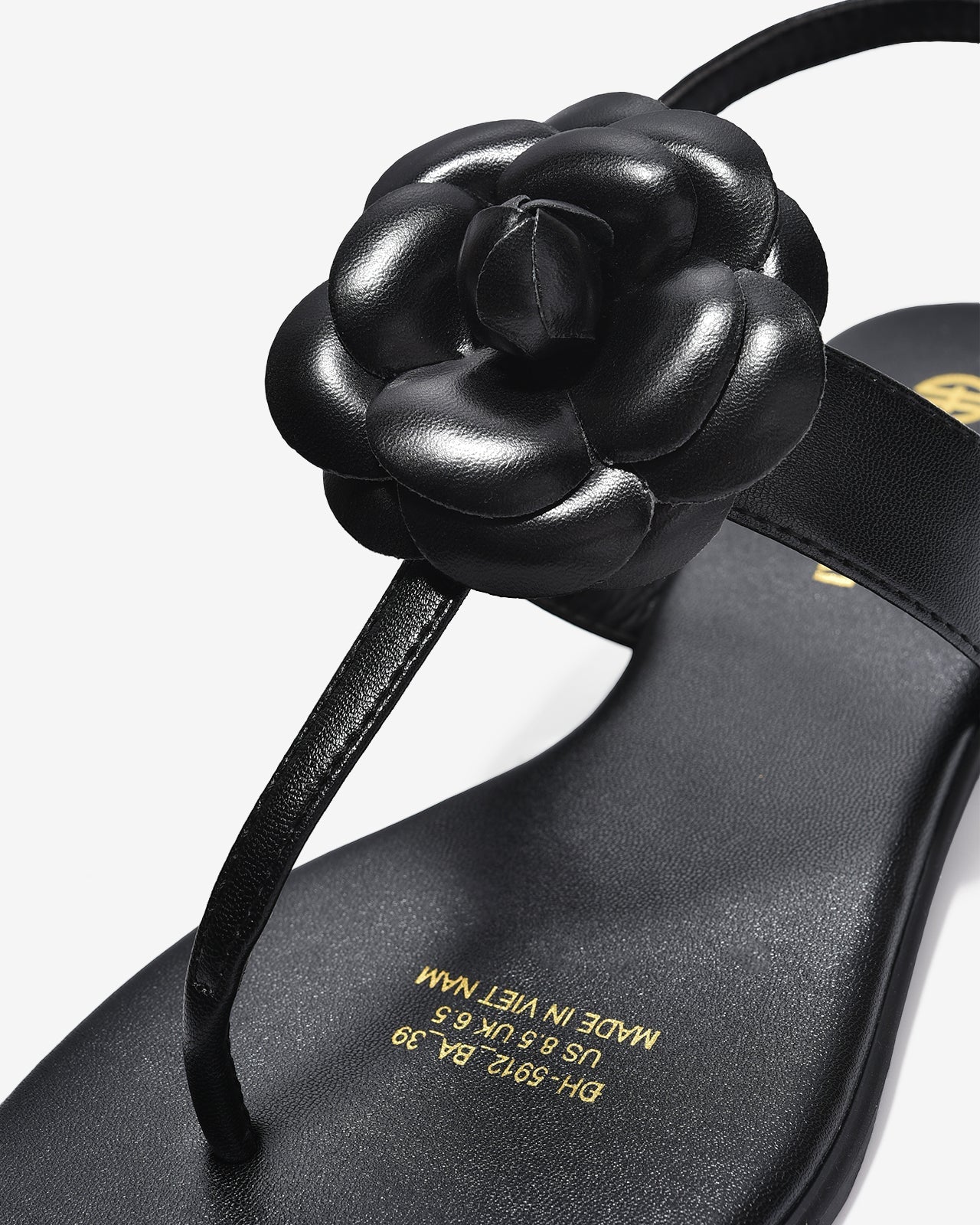 Sandal Kẹp Nữ Đông Hải Đính Hoa-S5912Đen Color1