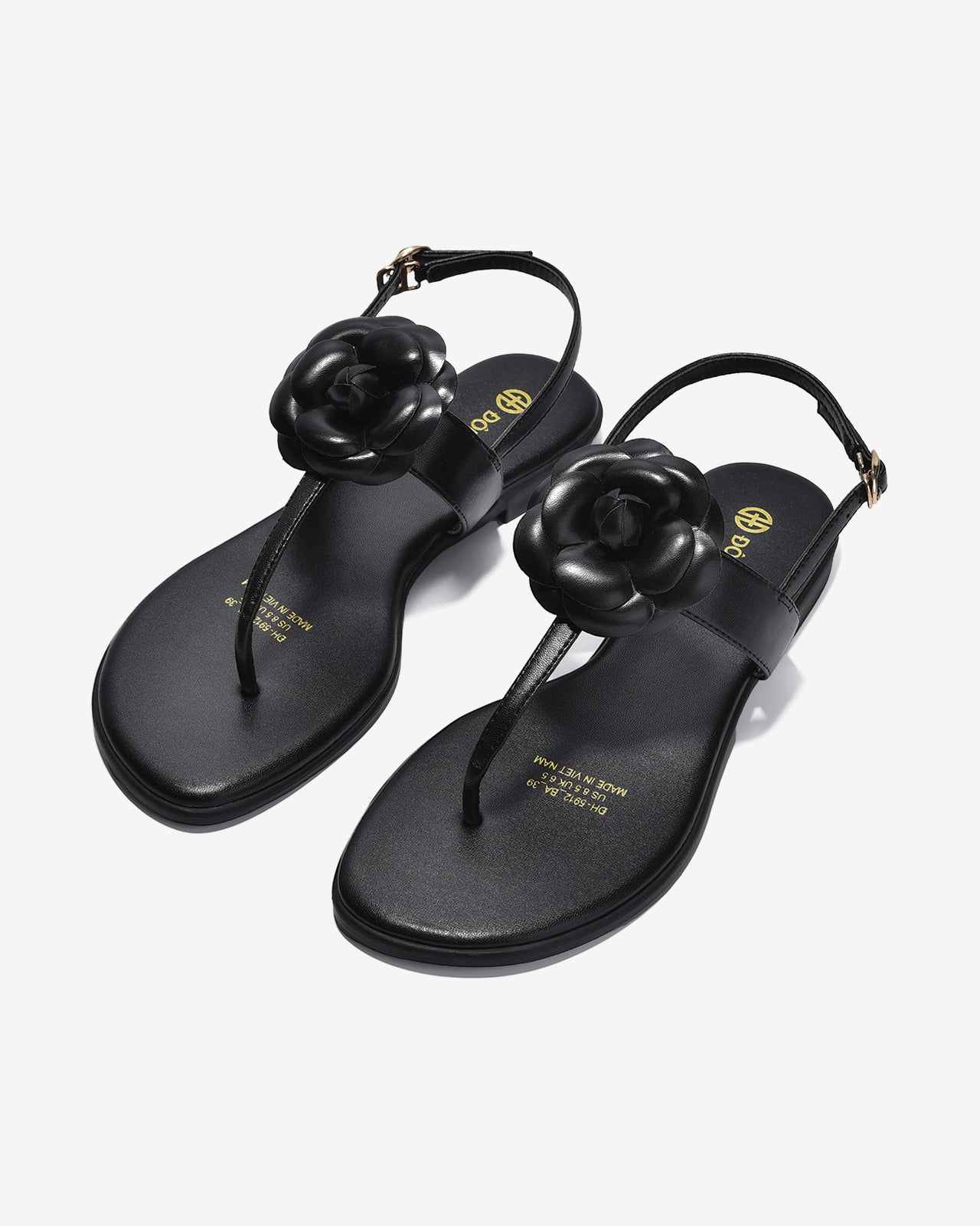 Sandal Kẹp Nữ Đông Hải Đính Hoa-S5912Đen Color1