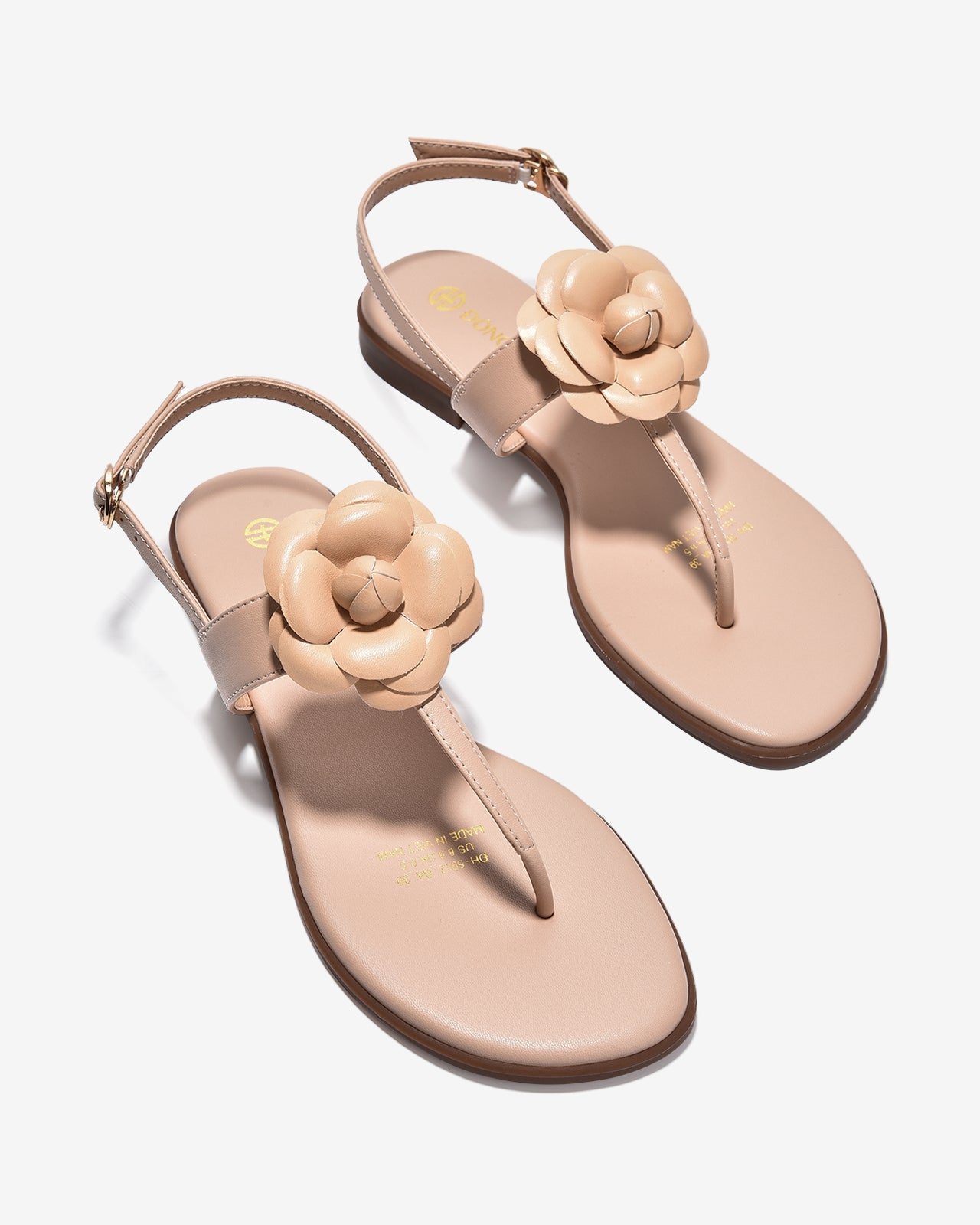 Sandal Kẹp Nữ Đông Hải Đính Hoa-S5912Kem Color1