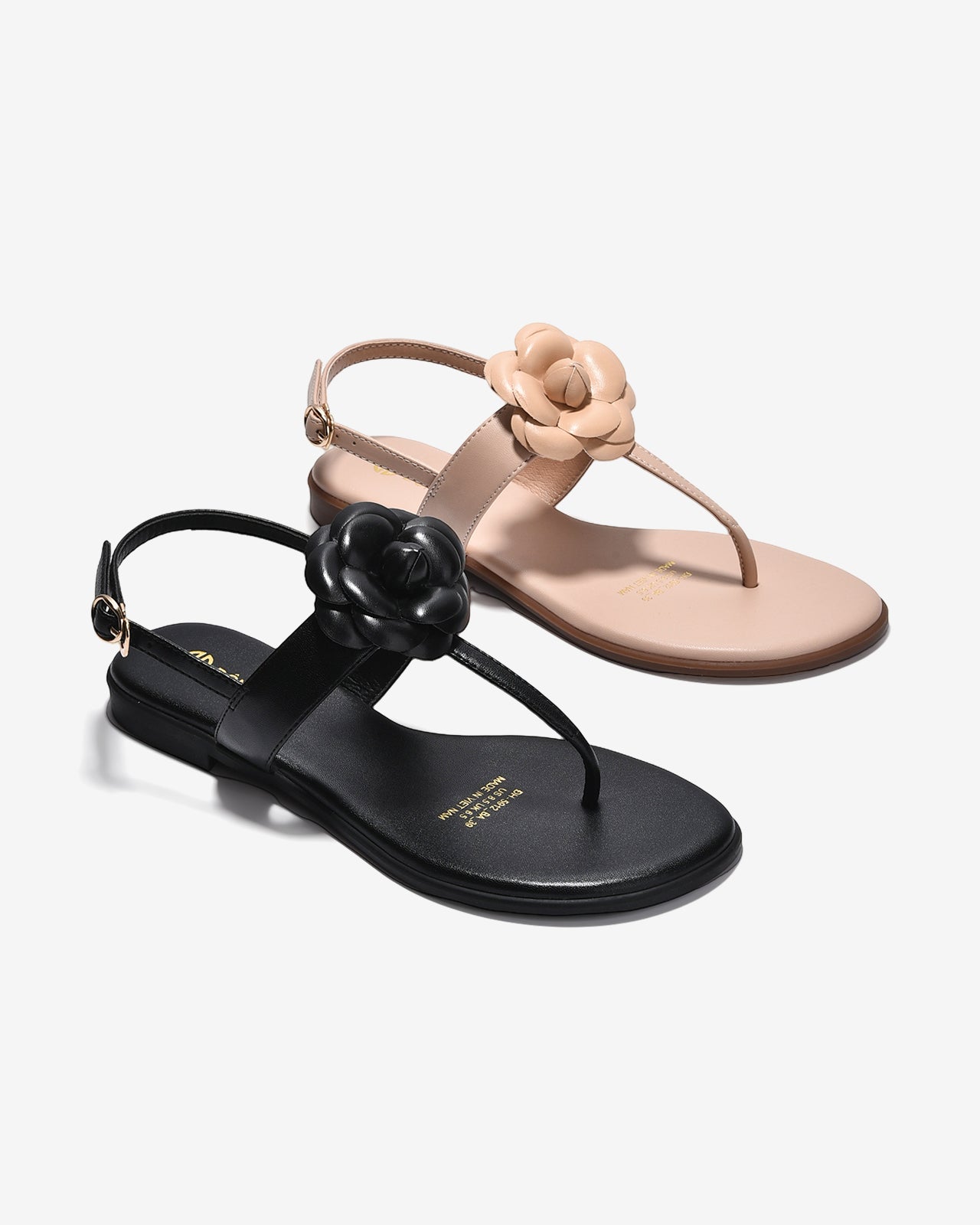 Sandal Kẹp Nữ Đông Hải Đính Hoa-S5912Kem Color1