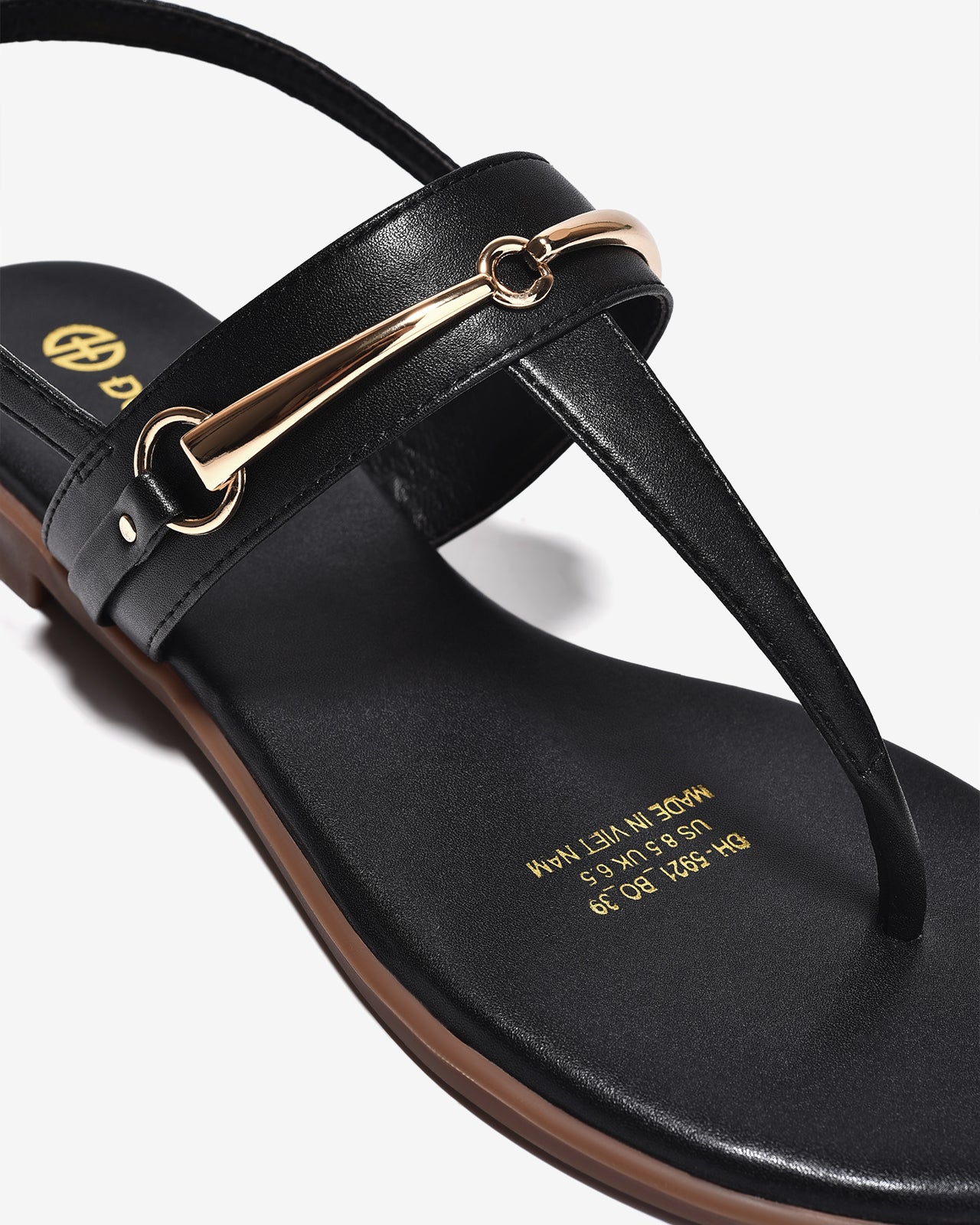 Sandal Kẹp Nữ Đông Hải Khóa Ánh Vàng-S5921-Đen Color1