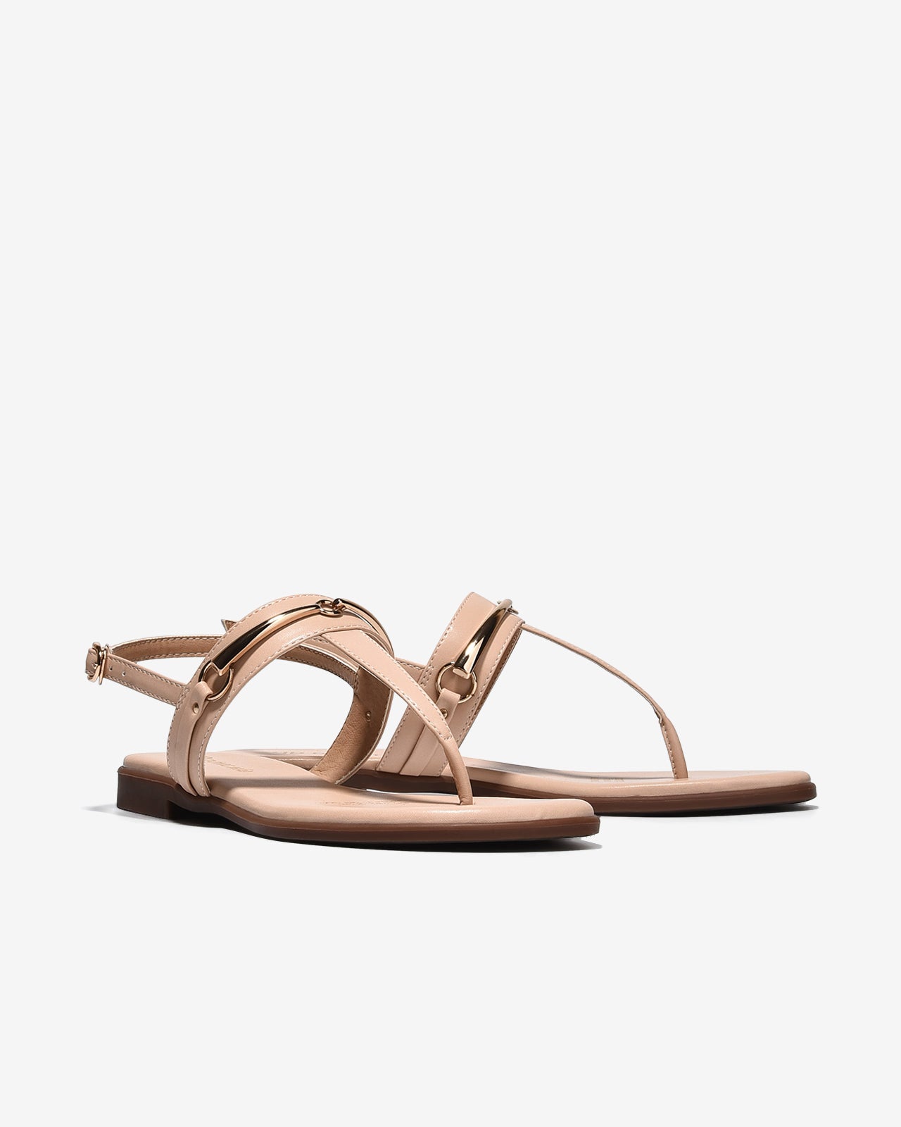 Sandal Kẹp Nữ Đông Hải Khóa Ánh Vàng-S5921Kem Color1