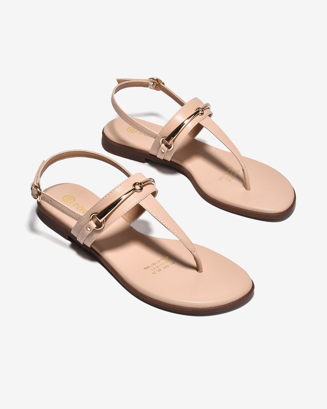 Sandal Kẹp Nữ Đông Hải Khóa Ánh Vàng-S5921Kem Color1