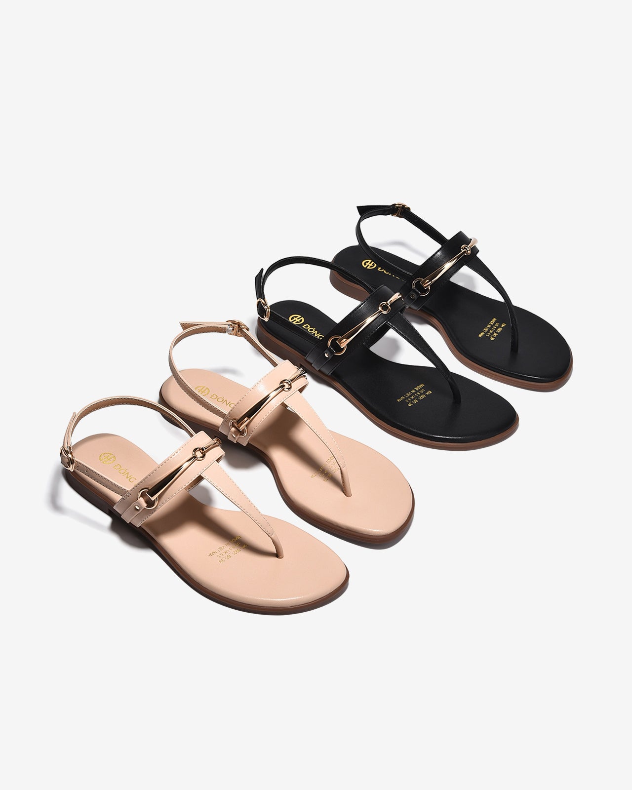 Sandal Kẹp Nữ Đông Hải Khóa Ánh Vàng-S5921Kem Color1