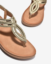 Sandal Đế Bằng Nữ Zucia Quai Bện Ánh Kim-SHLO4Vàng Color1