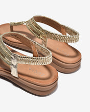 Sandal Đế Bằng Nữ Zucia Quai Bện Ánh Kim-SHLO4Vàng Color1