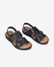 Giày Sandal Nam Đông Hải Da Dập Khóa Kim Loại-S1136Đen Color2