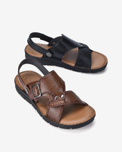 Giày Sandal Nam Đông Hải Da Dập Khóa Kim Loại-S1136Đen Color1