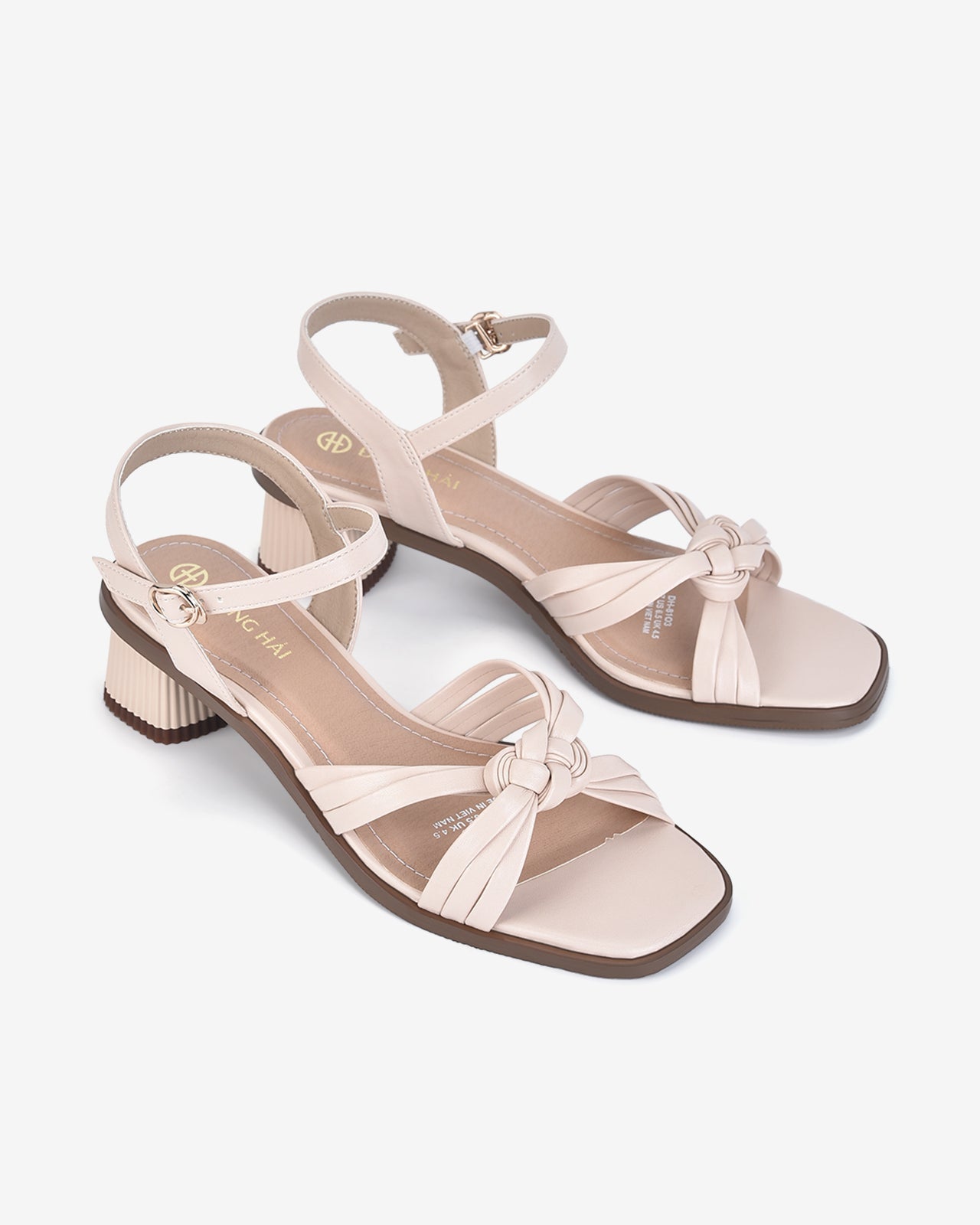 Giày Sandal Cao Gót Đông Hải Quai Đan Chéo-S81O3Kem Color3